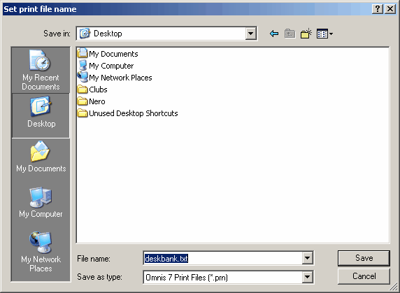 deskbank save screen